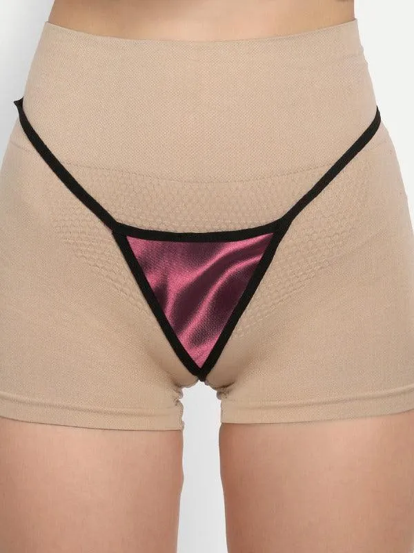 Women Satin Lace Babydoll Lingerie with G-String Panty & Eye Mask Pack of 2