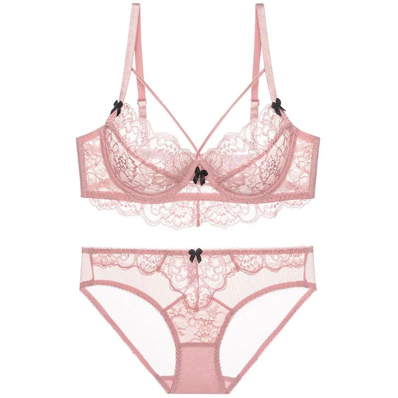 Women's Lace Bow Girl Straps Worn Outside Beautiful Breasts French Style Bra