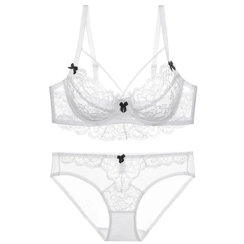 Women's Lace Bow Girl Straps Worn Outside Beautiful Breasts French Style Bra