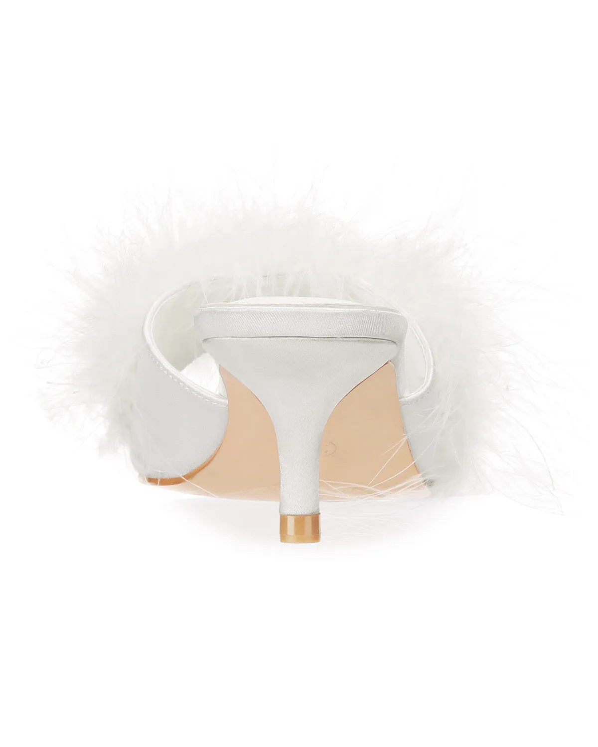 Women's Mona Marabou Hard Sole Slender Heel Slipper