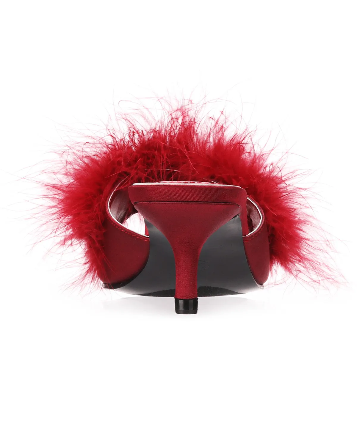 Women's Mona Marabou Hard Sole Slender Heel Slipper