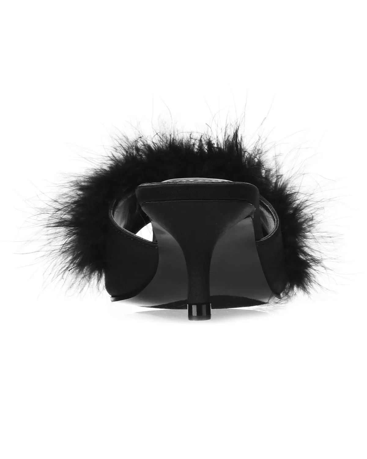 Women's Mona Marabou Hard Sole Slender Heel Slipper