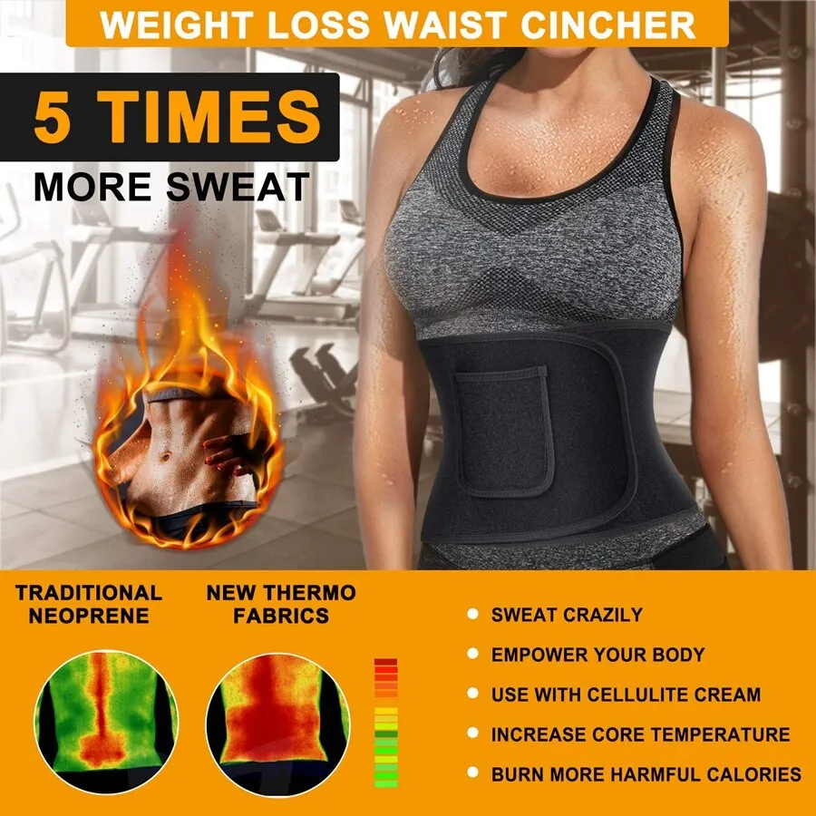 Women's Slim Weight Loss Waist Tummy Control Fitness Workout Pocket Belt