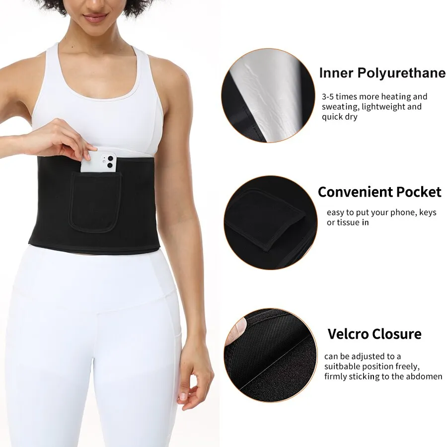 Women's Slim Weight Loss Waist Tummy Control Fitness Workout Pocket Belt