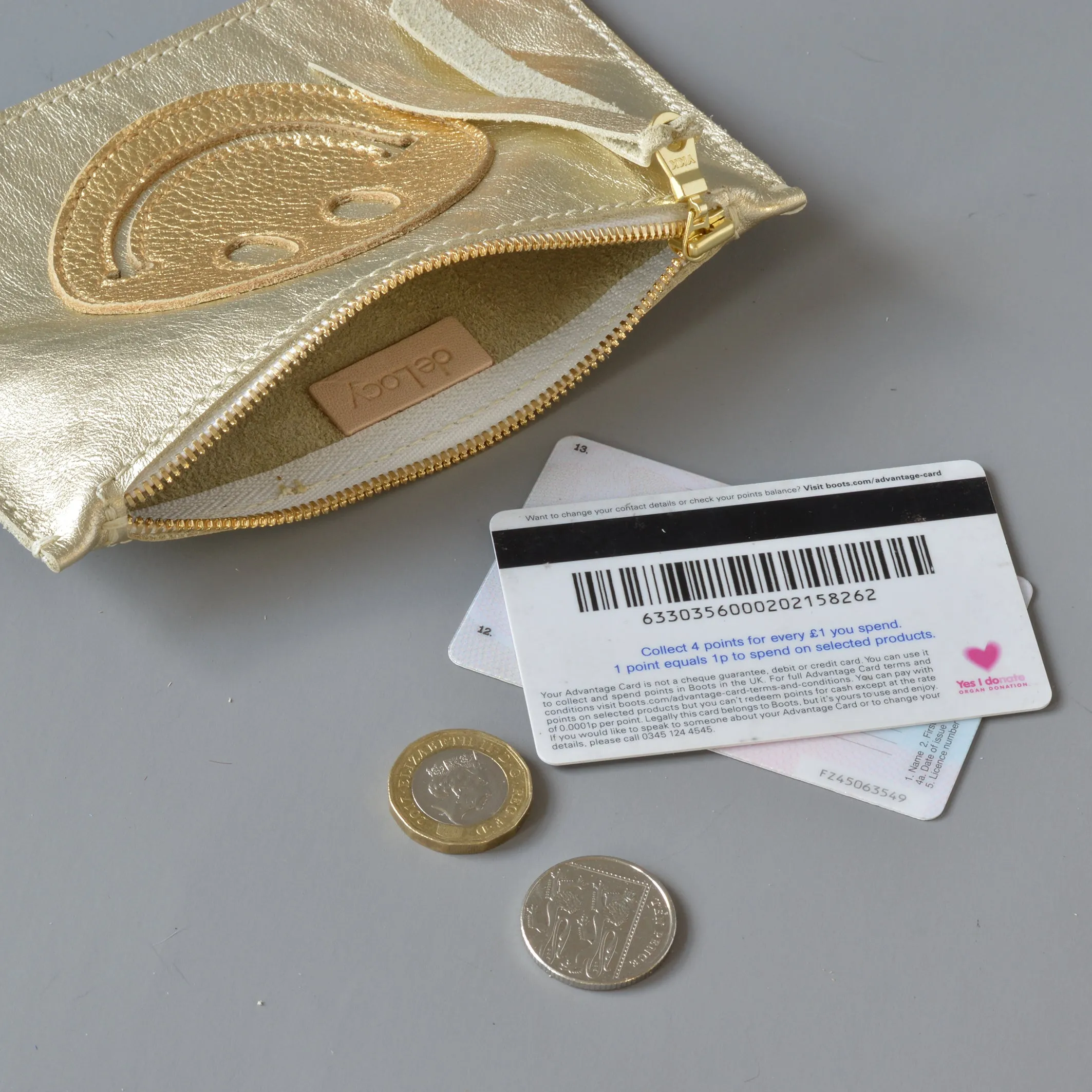 Zip Purse Gold Smile