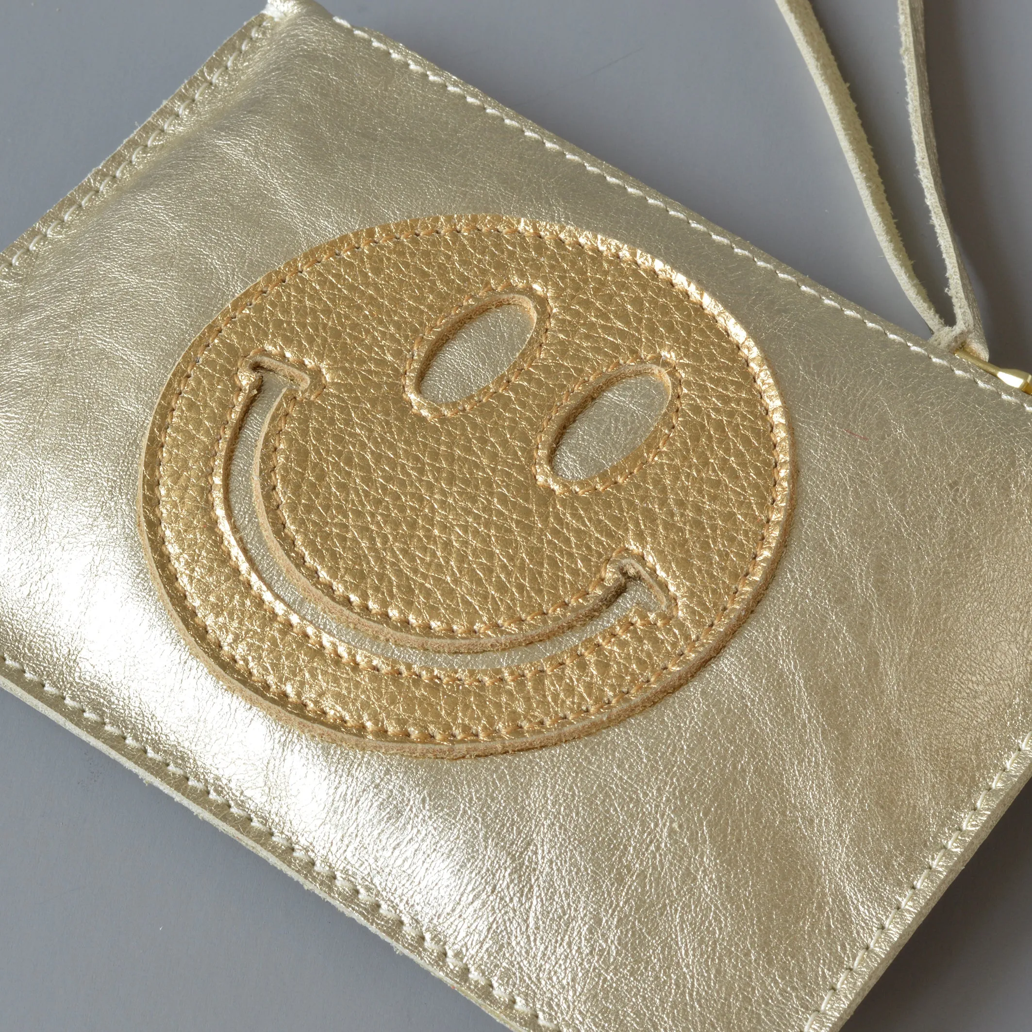 Zip Purse Gold Smile